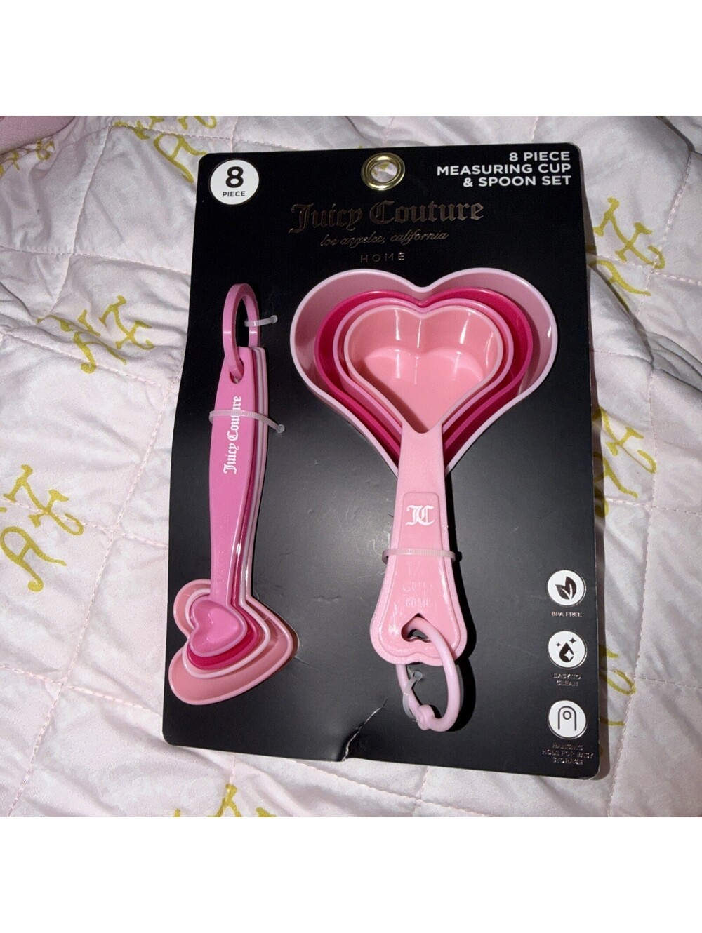 Juicy couture Heart 8 Piece Measuring Cups and Spoon Pink